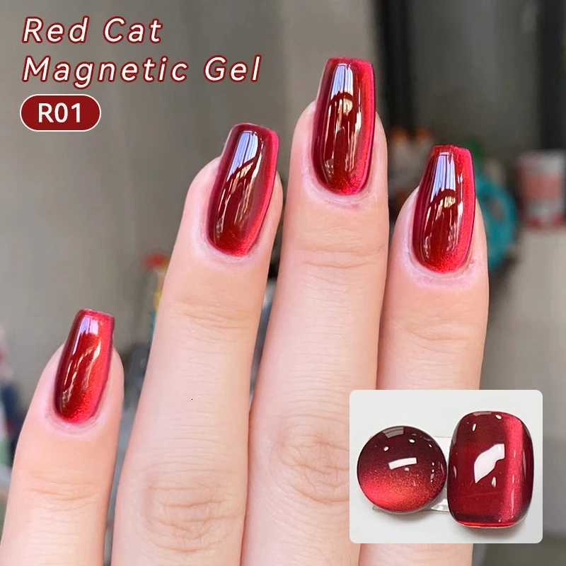 UR SUGAR 15ml 6 Colors Shine Red Winter Christmas Cat Magnetic Gel Nail Polish Sparkling Glitter Semi Permanent Soak Off UV GelT251127