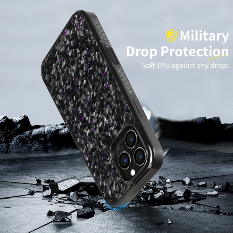 Fine grained carbon fiber phone case suitable for Apple 16/15/14/13/12 Pro Max