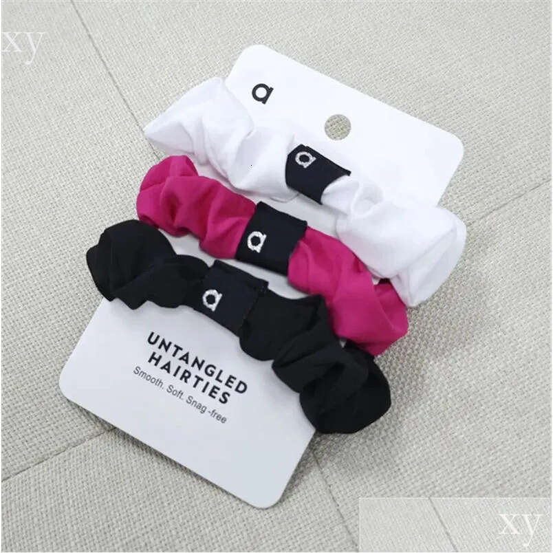 Pony Tails Holder Yoga Hair Band Resh Mini Scrunchie Women Silky Satin Skinny Elastic Scrunchies Small Rope Simple Head Tie Drop Del Otvgv