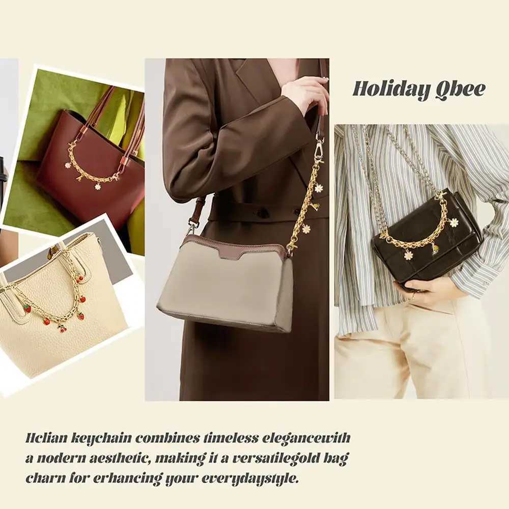 HOT Cherry Pendant Girls Bag Charms Sweet Bag Chain Extension Strap Crossbody Bag Accessories Hanging Ornaments Trendy JewelryT251127