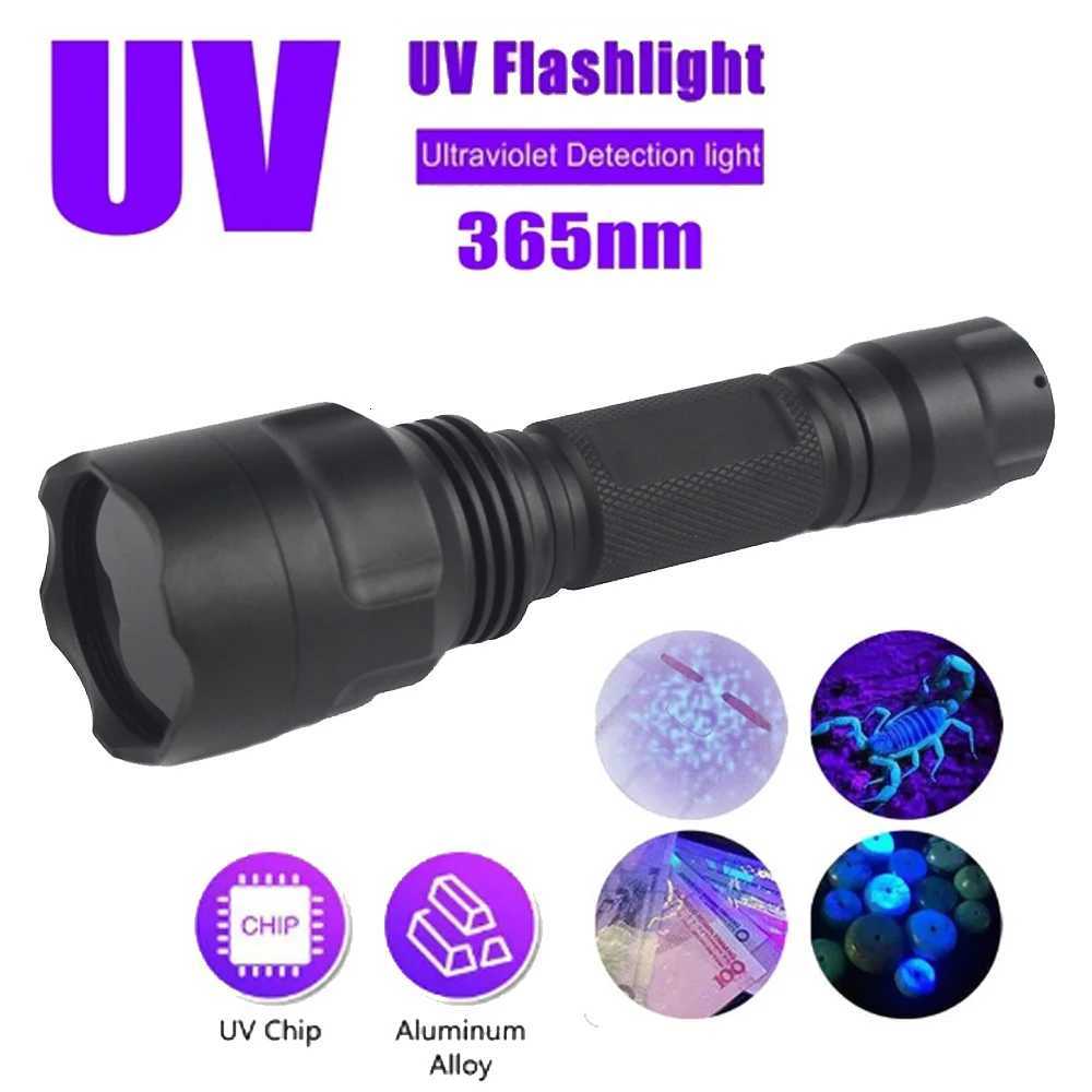 C8 High power 365nm UV Flashlight Blacklight Rechargeable Curing Cat Dog Stain Marker Ore Money Scorpion fluorescent Check Lamp K251127