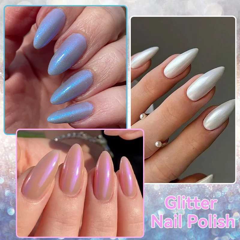 LILYCUTE 7ml Glitter Nail Polish Colorful Bright Sparkling Glitter Pearl Nail Art DIY Decoration No Need of Lamp to CureT251127