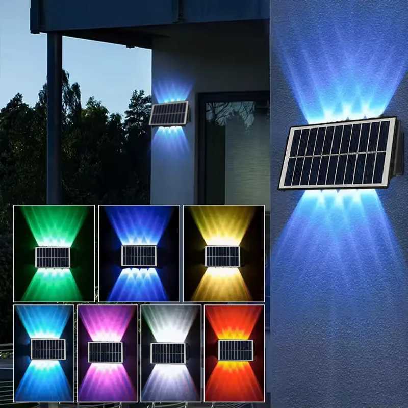 Solar Wall Lights 4/6/8 LED Solar Fence Lights Outdoor Waterproof Solar Deck Lights Wall Lights for Fence Post Yard PathwayM251127