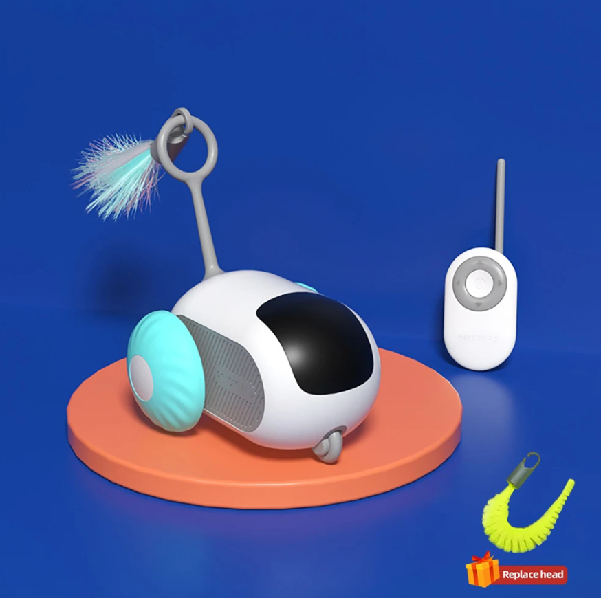 SmartCat Interactive Toy Car - 2 Mode Automatic/Remote Control for Cats & Dogs | Chase & Training Fun