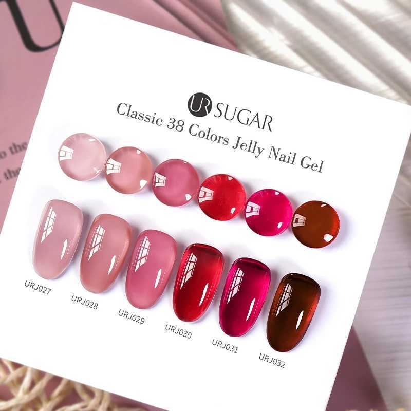 UR SUGAR 15ml Wine Cherry Red Jelly Gel Nail Polish Christmas Nails Art Gel Polish Translucent Nail Gel for Winter Manicure ArtT251127
