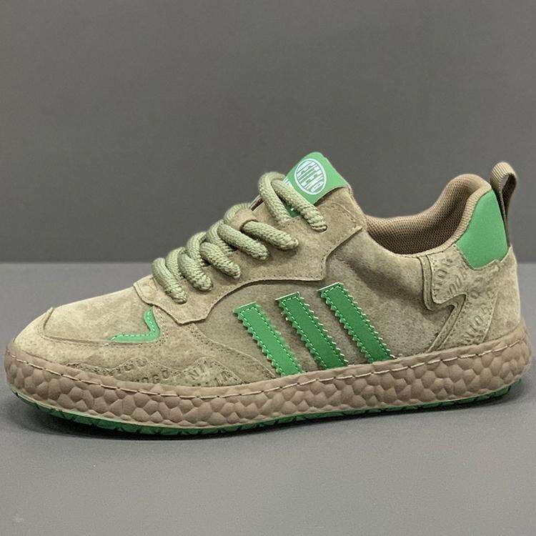 Autumn 2024 New Style Suede Genuine Leather Casual Versatile Trendy Soft Sole Three-Stripe Sneakers Men's Driving Shoes dh1102981777