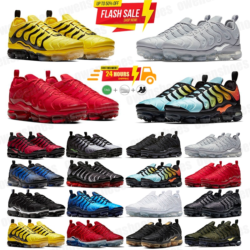 2026 Designer plus TNs Rainbow Mens Women Running Shoes Be True Grape Triple Designer Sherbet Team Red Chaussures Black White Sneakers 40-47