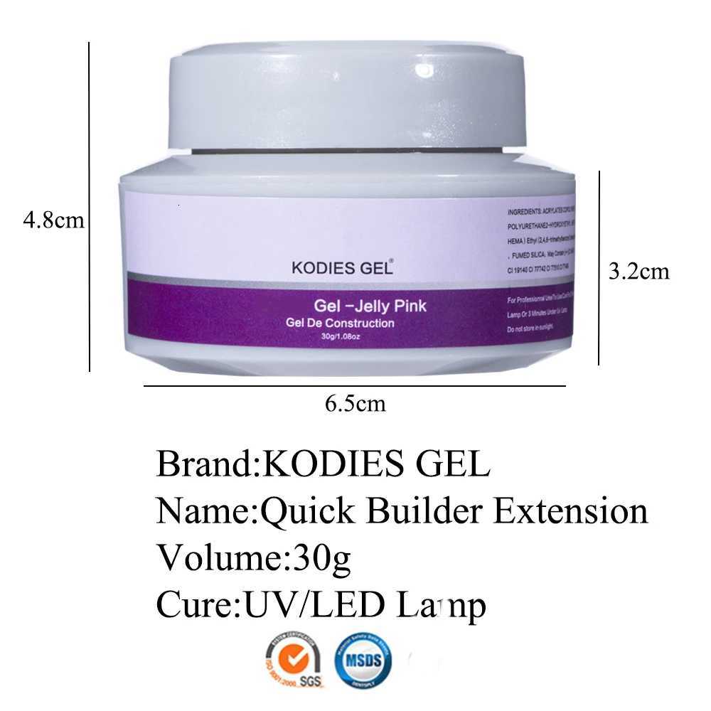 KODIES GEL 30g Builder Extension Nail Gel for Clear White Pink Construction UV Hard Gellak Camouflage Acrylic Manicure SculptinT251127