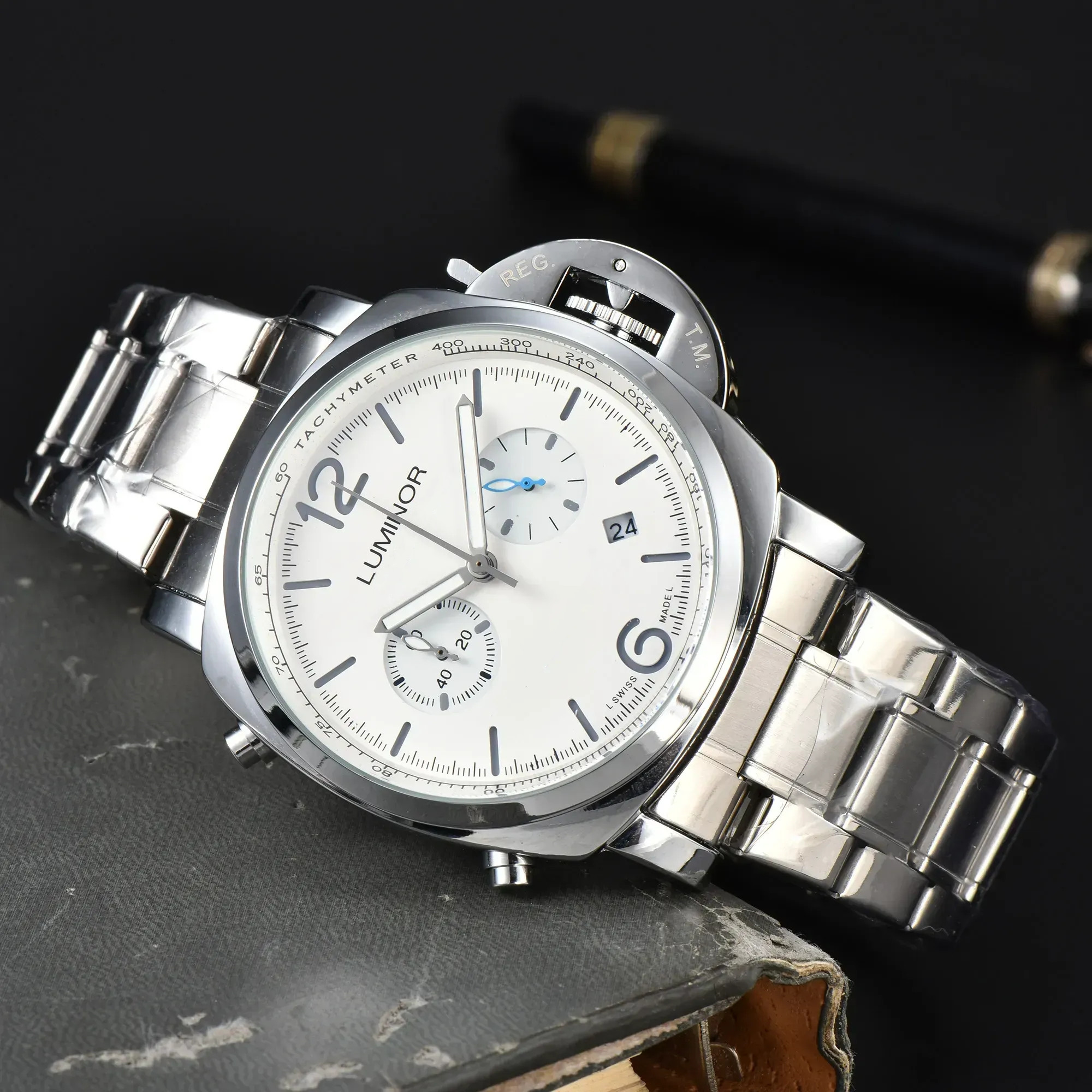 luxury mens man watches designers calendar date 43mm All dial work quartz men watch waterproof montre Luxury Sapphire glass