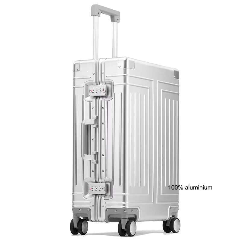 Carrylove 20"24"26"29" Inch Aluminum Trolley Suitcase Waterproof Metallic Cabin Lage Trolly Bag With Wheels