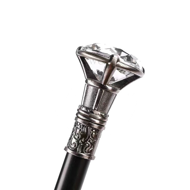 Colorful Diamond Type Golden Walking Cane Fashion Decorative Walking Stick Gentleman Elegant Cosplay Cane Knob Crosier 93cm 251022