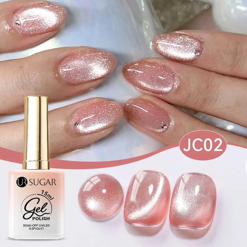 UR SUGAR 15ml Jelly Pink Cat Magnetic Gel Nail Polish Glitter ICE Soak Off Ceramic UV Gel Semi-permanent Nail Supplies ManicureT251127
