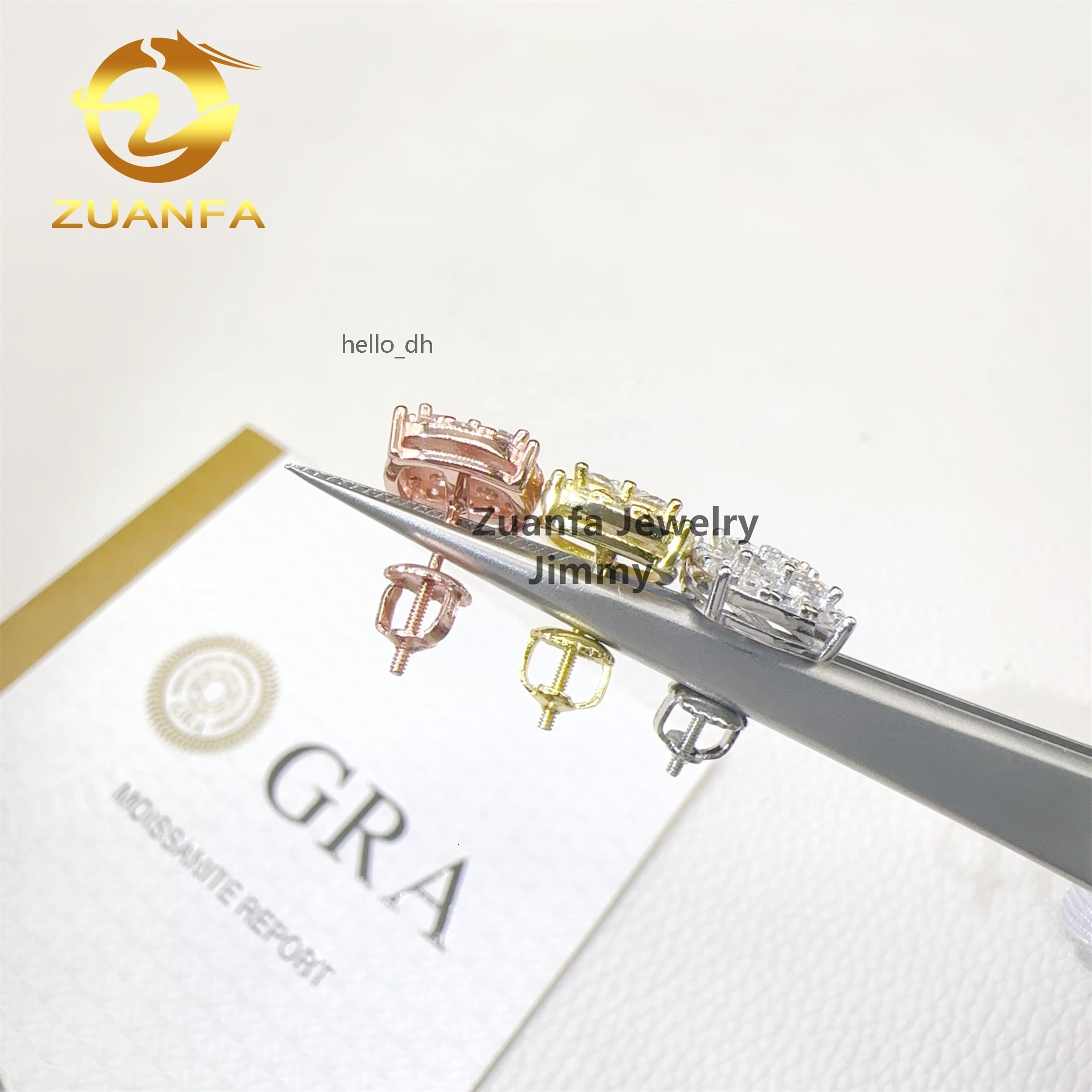 Fashion Earrings Jewelry Pass Diamond Tester Iced Out 925 Silver Flawless Moissanite Diamond Hip Hop Stud Earrings Man