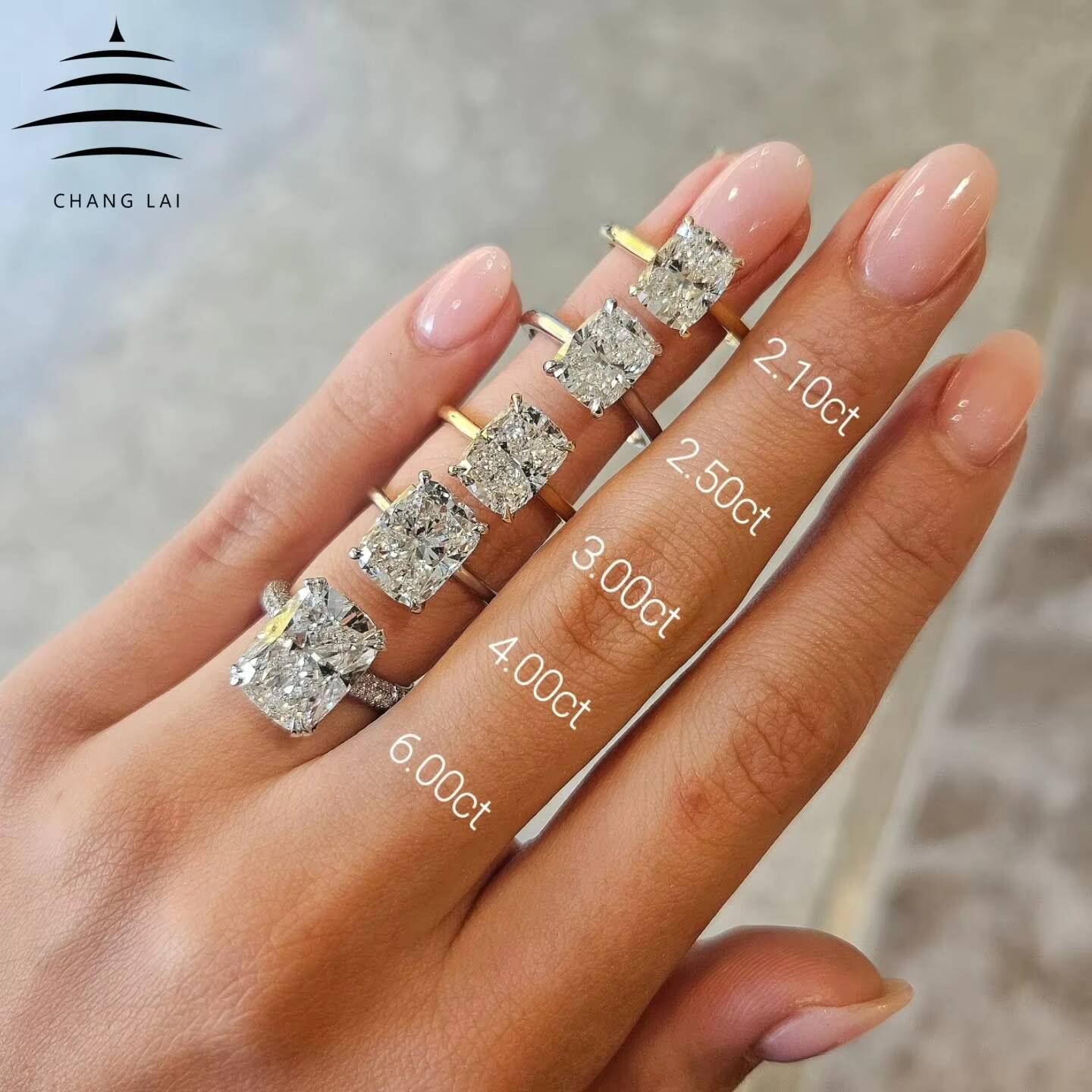 CHANG LAI Custom GIA IGI Certified 1CT to 3CT 18k 14k Pure Gold CVD Radiant Cut Lab Grown Diamond Ring for Weddings and Gifts
