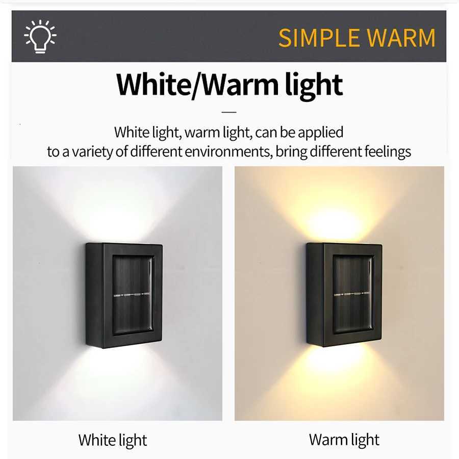1-6PCs Solar Up and Down Spot Lights Outdoor Street Wall Light Lamp Solar Powered Sunlight Waterproof Solar Lamp Garden DecorM251127