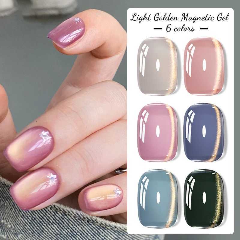 13pcs Cat Magnetic Gel Nail Polish Set Light Gold Magnetic Gel Semi Permanent UV Gel Varnish Soak Off Nail Supplies DIY ManicureT251127