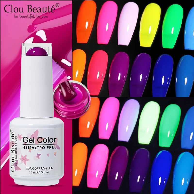 Clou Beaute Solid Gel Nail Polish Milky White Neon Green Color Gel Varnish HEMA TPO FREE Gel Polish Nail Art Semi Permanent NailT251127