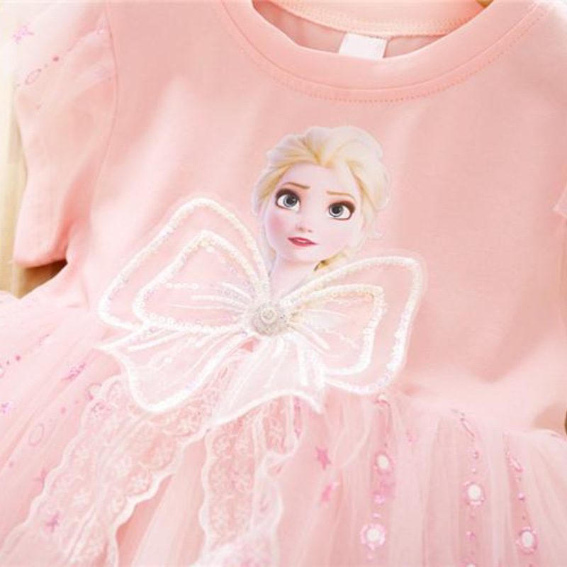 Kids designer clothes DISNEY Elsa princess dress baby girl summer clothes kids clothes Elsa dress children's baby net skirt cotton