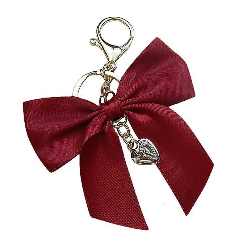 Ribbon Large Bow Keychain Gifts Women Phone Bag Silk Pendant Car Key Holder Jewelry Romantic Charm Ornament Sweet Bow KeychainT251127