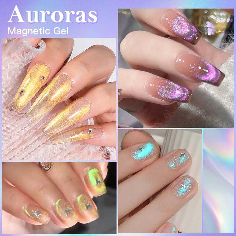 7ml Aurora Blue Tears Cat Eye Magnetic Gel Nail Polish Sparkling Shimmer Fairy Crystal Magnetic Gel Nail Polish DIY Charm NailsT251127