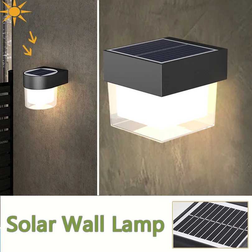 1Pc LED Wall Lights Outdoor Solar Lamp Solar Powered Sunlight Street Light Garden Courtyard Waterproof Wall LightM251127