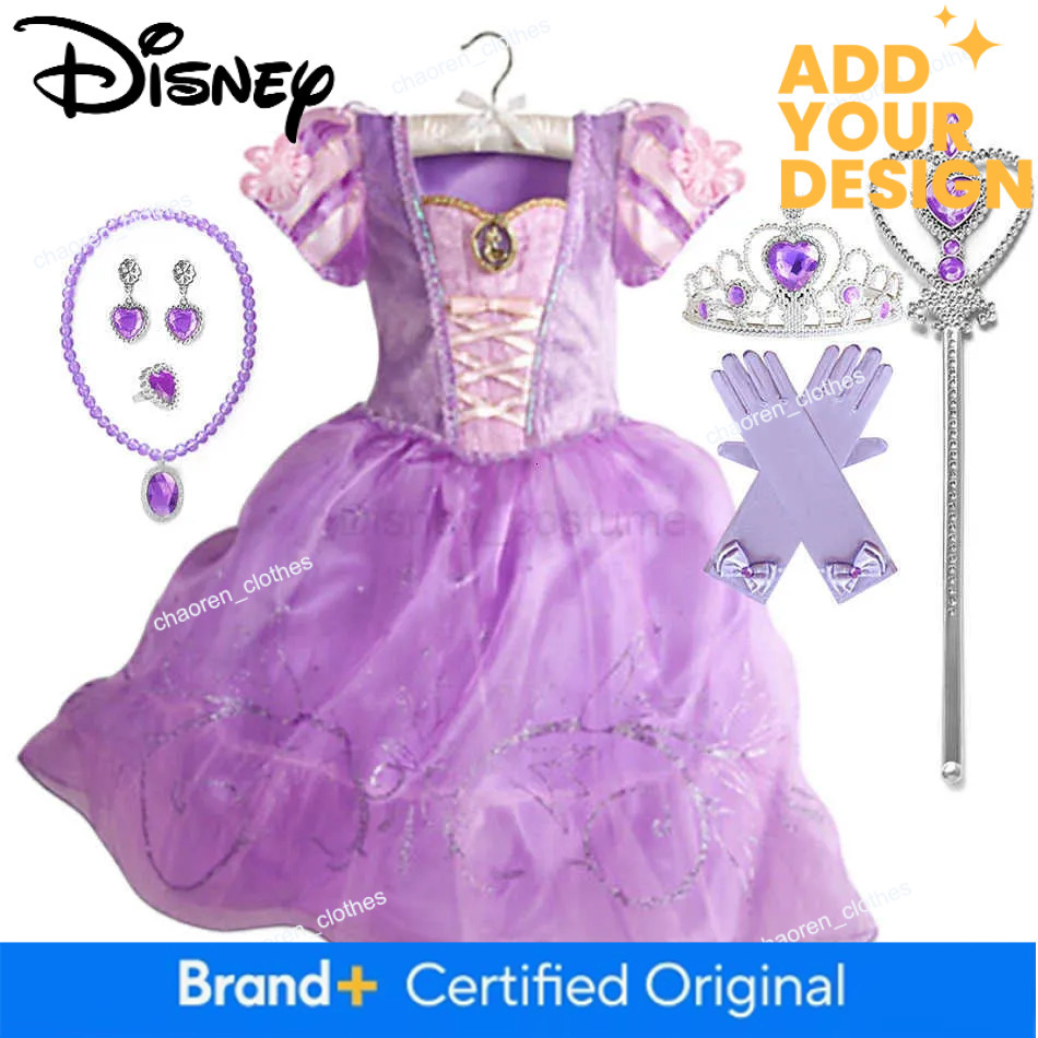 Disney Princess Costume Party Fancy Flower Vestido New 2025 Christmas Birthday Carnival Dress Up Rapunzal Belle Disguise Frock X250725 - view 6