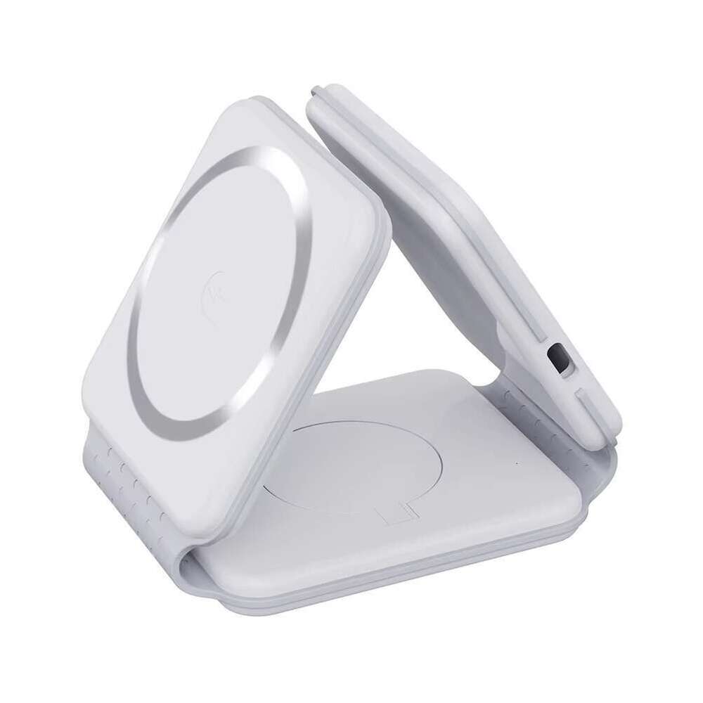 Wireless charger fast three in one 15W multi device magnetic charging compatible with Apple The base bracket is a foldable charging pad