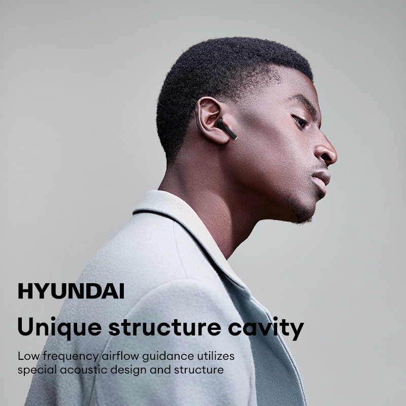 HYUNDAI HY-T02 Pro HD Call Earphones 24h Long Battery Life In-Ear Wireless Bluetooth 5.4 Headphones IPX5 Waterproof