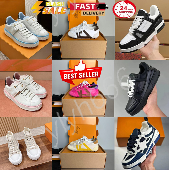 Designer Shoes lvs Sneakerins Shoes Casual Shoes Men's Low Skate Shoes Triple Pink Green Luminous Active Laser Orange Fashion Men's And Women's Outdoor Flats Size 36-45