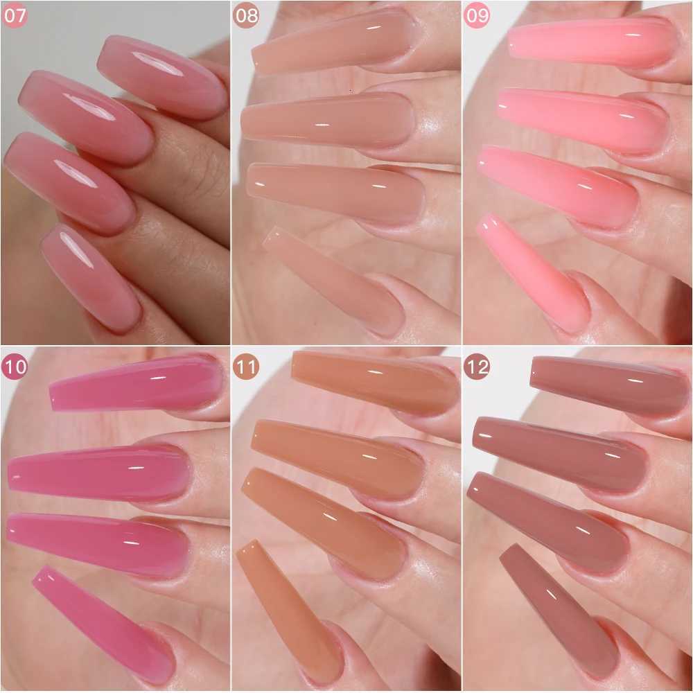 AS 50ml Hard Jelly Nail Extension Gel Nail Builder Art French Nail Gum White Clear Natural Color Soak Off UV Construction GelT251127