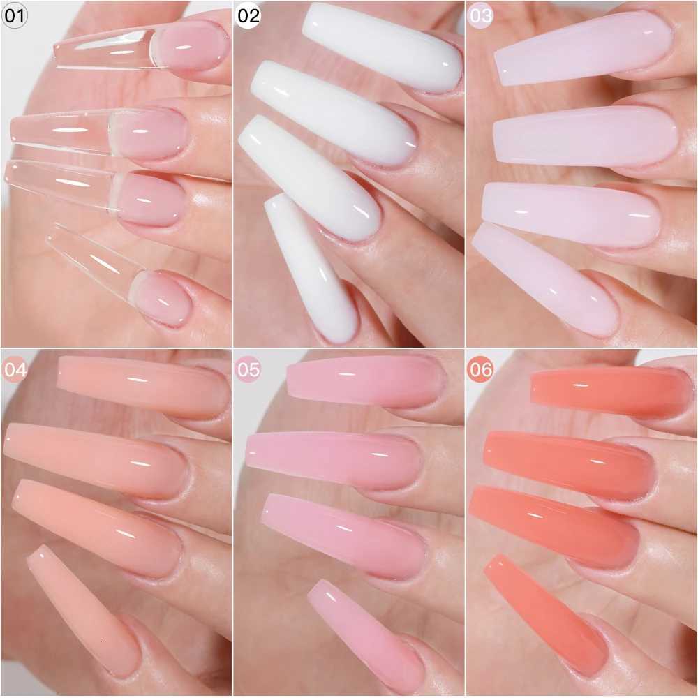 AS 50ml Hard Jelly Nail Extension Gel Nail Builder Art French Nail Gum White Clear Natural Color Soak Off UV Construction GelT251127