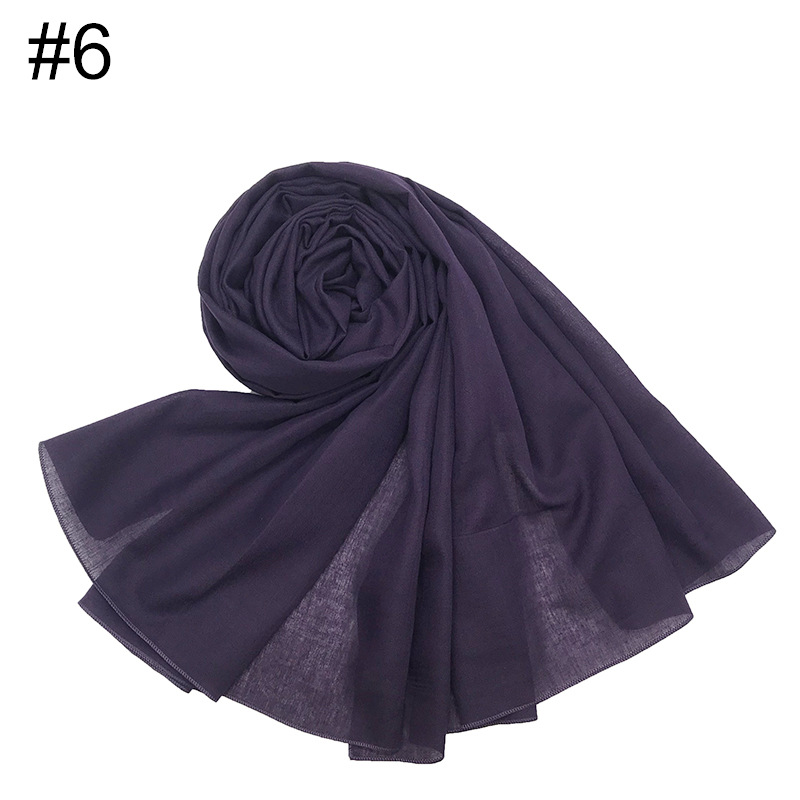 K540 Cross-border high-quality Malaysian Baotou basic solid color cotton long scarf female scarf scarf encrypted Bali yarn