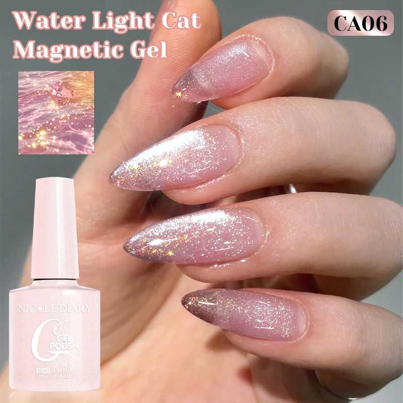 NICOLE DIARY 10ml Jelly Pink Water Light Cat Magnetic Gel Nail Polish Fruit Series Green Blue Purple Semi Permanent UV GelT251127
