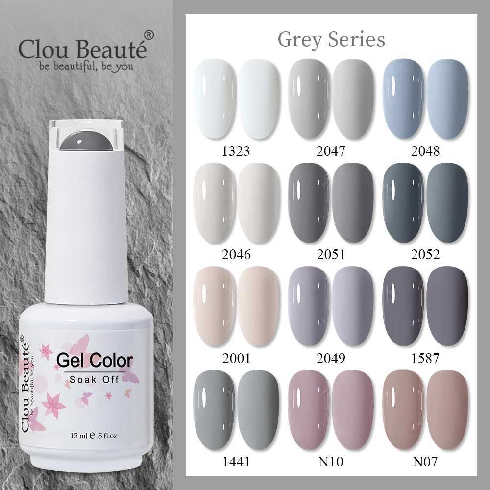 Clou Beaute Grey Color Nail Gel Polish Full Coverage Nail Polish Dark Red Gel Lacquer Varnish Vernis Semi Permanent Nail ArtT251127