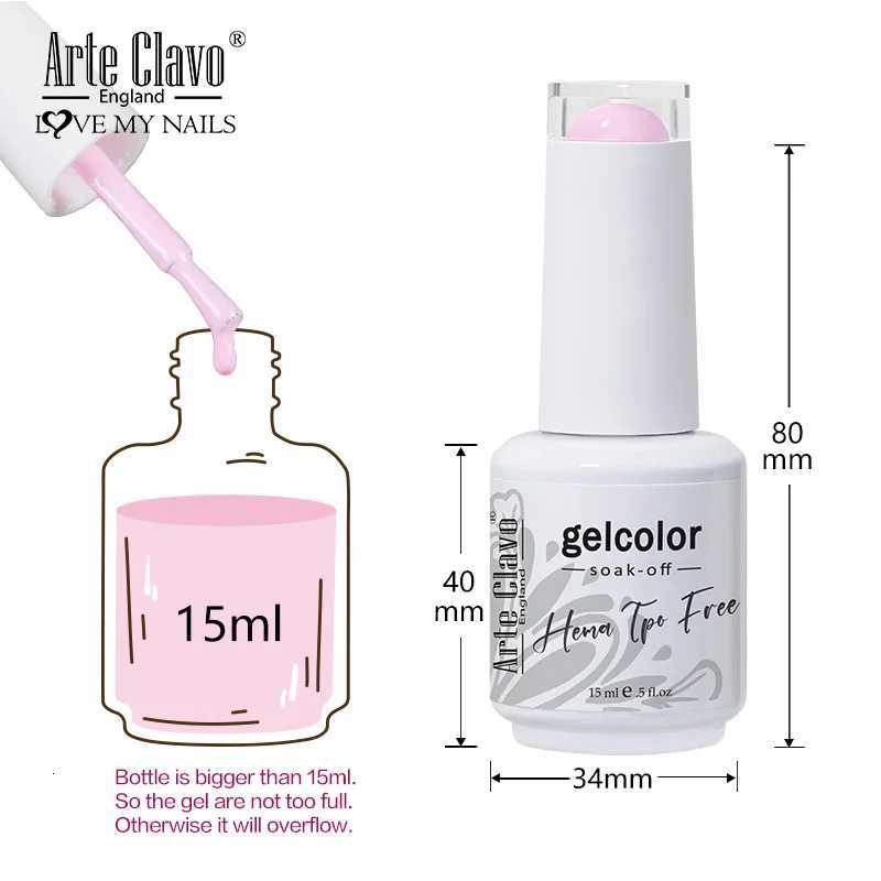 Arte Clavo 15ml Hema Tpo Free Gel Nail Polish Autumn Red Brown 116 Colors Semi Permanent UV Gel Soak Off Nail Art Gel VarnishesT251127