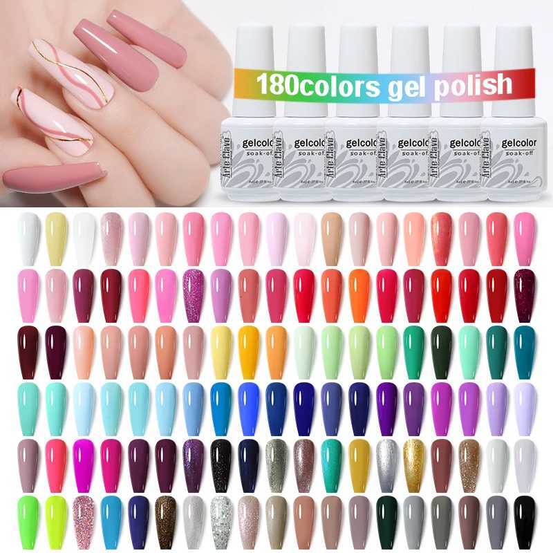 Arte Clavo Art Nails Varnish Top Base Coat Gel Nail Polish UV LED Lamp 115 Colors Soak Off Nail Manicure Semi Permanent 8ml DIYT251127