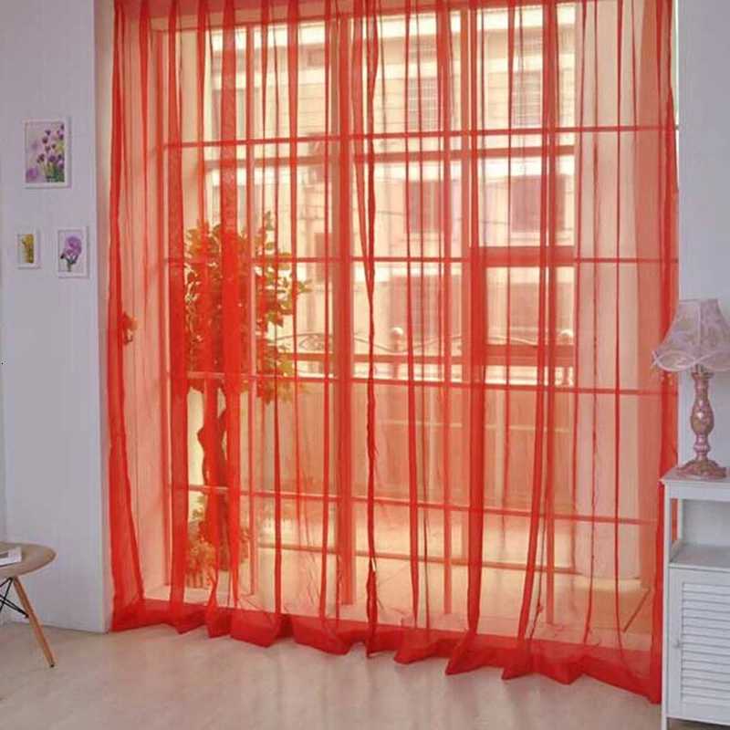 Curtain Christmas 1 Pcs Rod Pocket Rainbow Curtain Pure Color Tulle Curtain For Living Room Sheer Voile Wedding Decor Modern Bedroom Window Tulle Y251