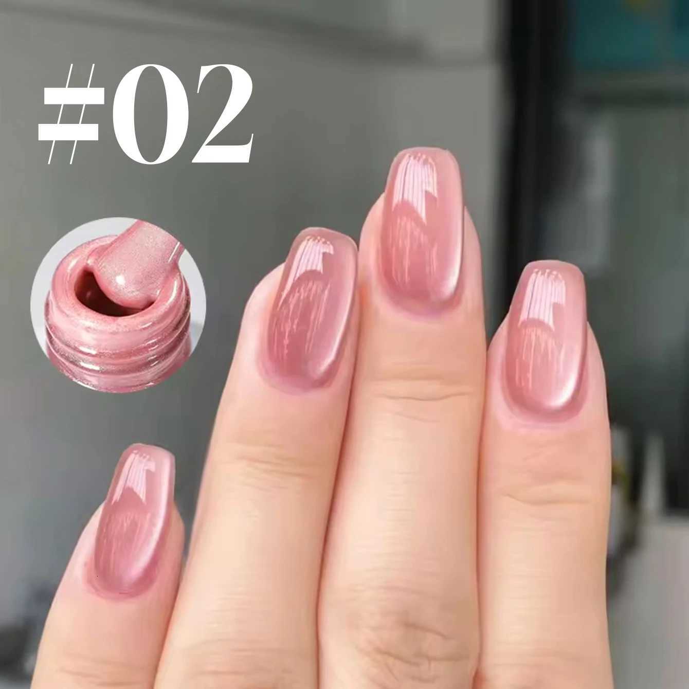 12ml 1-16pcs Autumn Nails 2025 New Clear Pink Glass Bead Moonlight Magnet Cat Eye Gel Nail Polish Whitening Nail SuppliesT251127