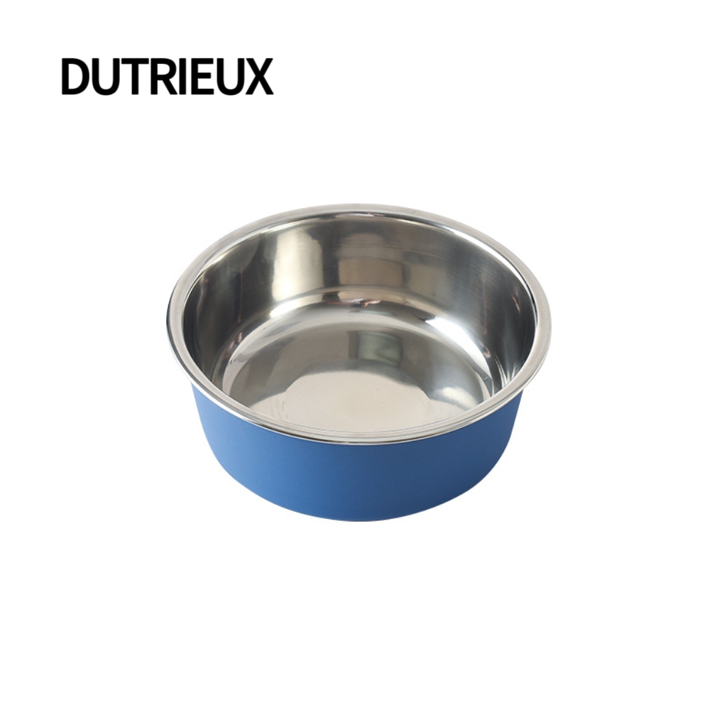 K3341 Pet treat training bowl, stainless steel slow-feeding dog bowl, educational treat-dispensing ball 2-in-1 toy