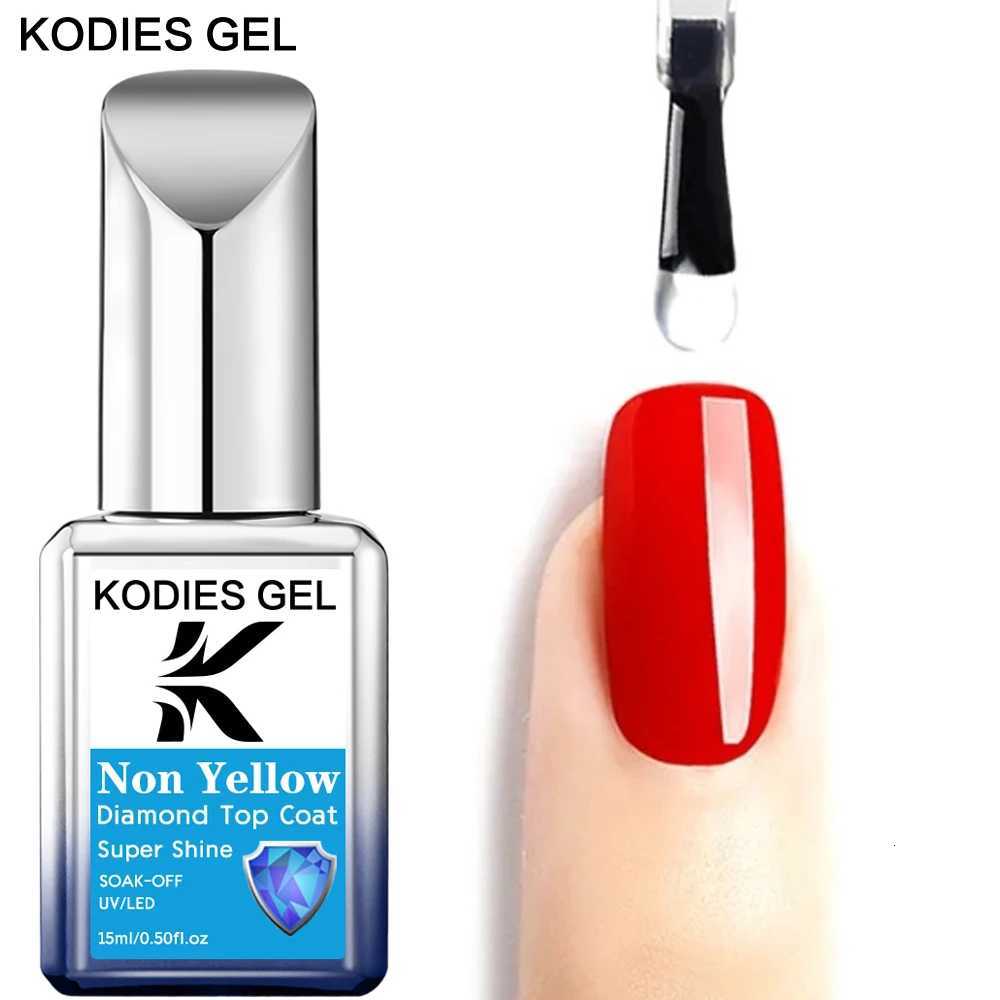 KODIES GEL Non-Yellow Top Coat Nails Gel Polish Diamond Super Shine Topcoat Semi Permanent UV Reinforce Gel Varnishfor ManicureT251127