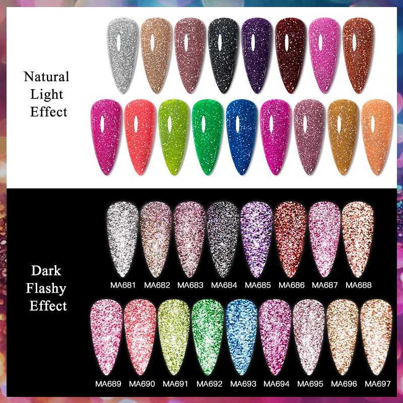 7Ml Reflective GlitterGel Nail Polish Bright Sparkling Silver Color Semi-permanent Soak Off Nail Art UV Varnish Nail SuppliesT251127