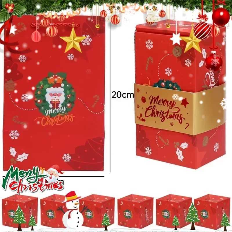 Christmas Gift Box Diy Folding Paper Boxs Money Pop Up Birthday Wedding Surprise Bounce Boxs Explosion Red Envelope Gift Box Set H2511271