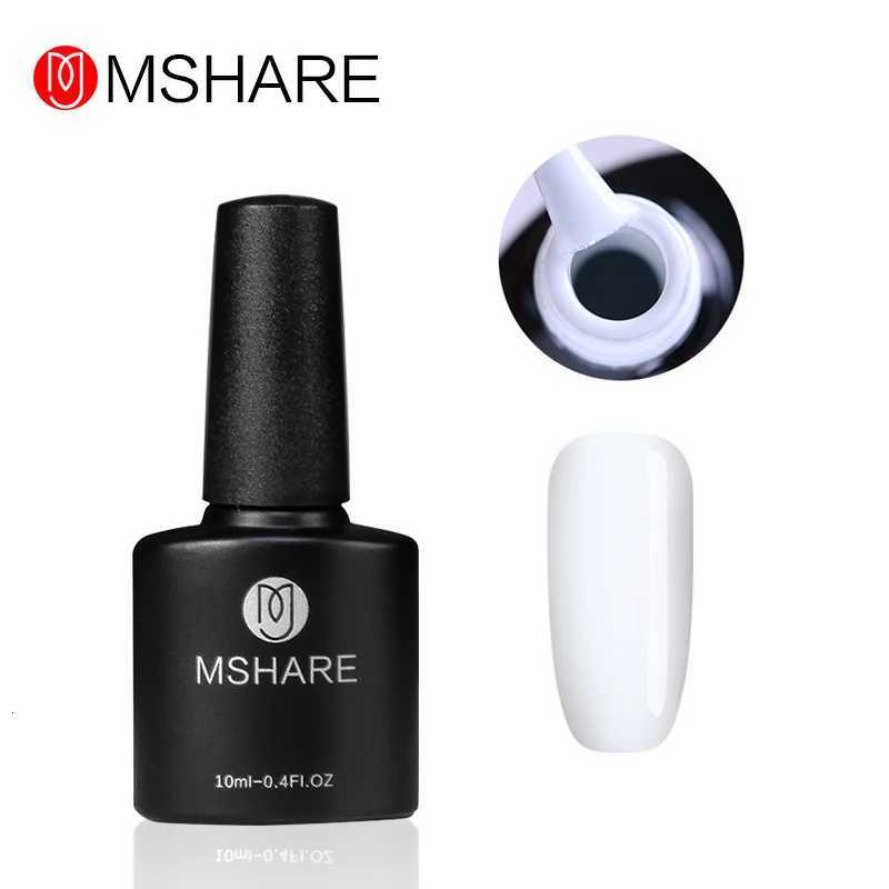 MSHARE 250ml Black White Nail Color Colour Milky White Gel Polish Semi Permanent Varnish Soak Off UV LED NailsT251127