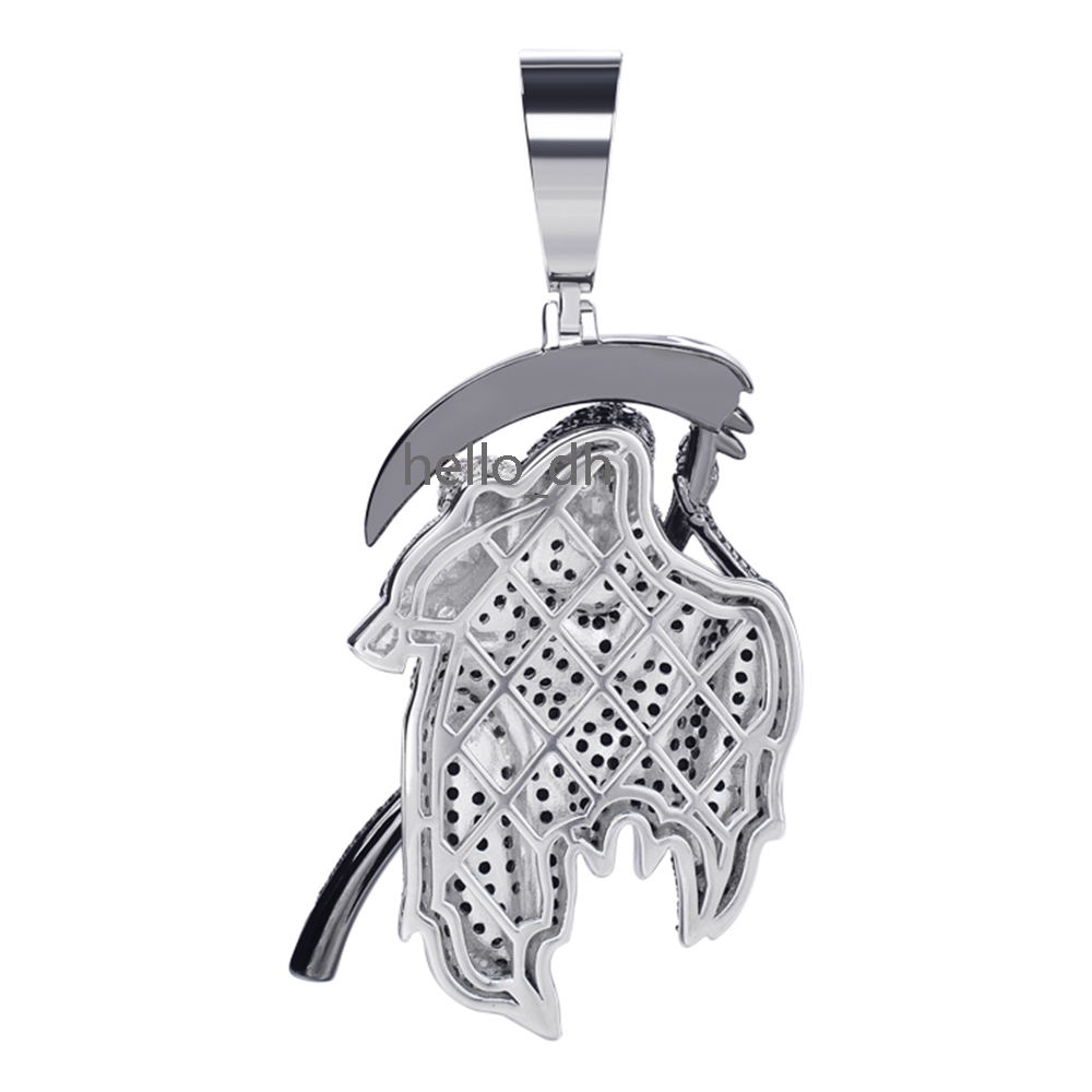 925 Italian Silver Plated Santa Muerte With Owl Pendant