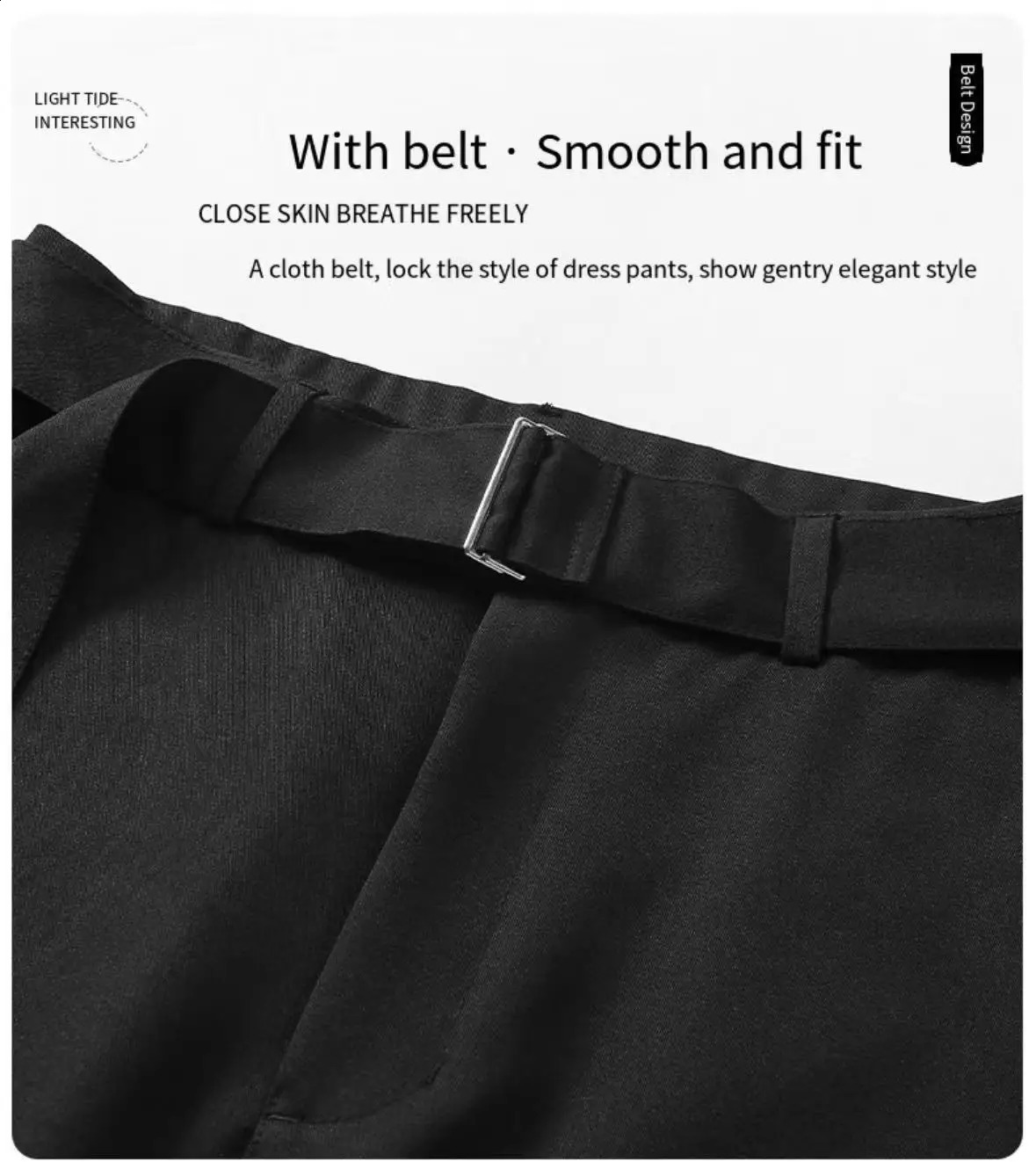 Spring/Summer Mens Casual Pants Hong Kong Style Loose Japanese Wide Leg Pants Male and Female Models Belt Wide Leg Pants 250427