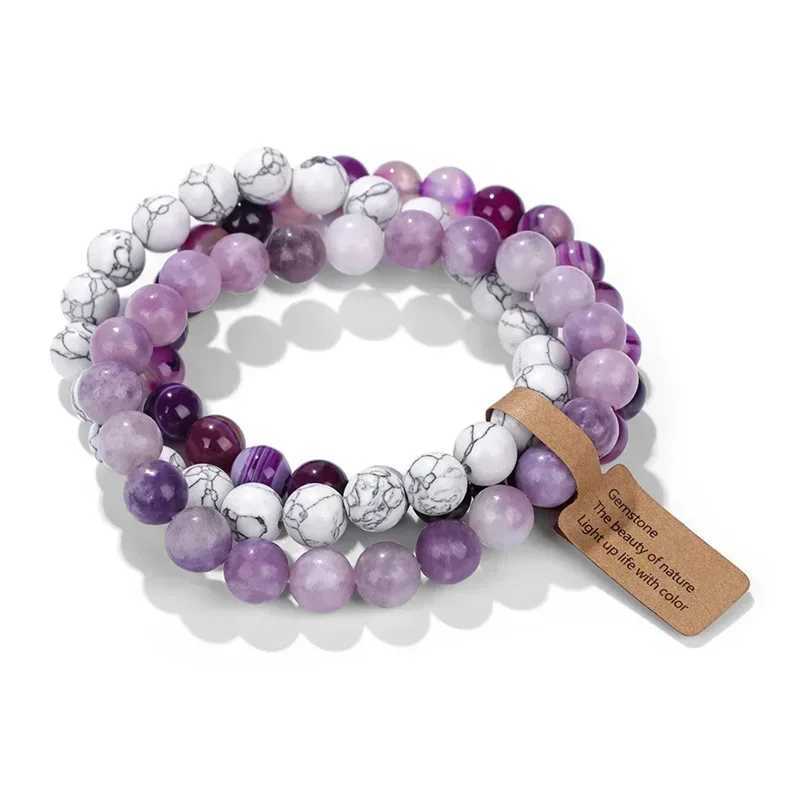 Natural Stone Crystal Beads Semi Precious Womens Amethyst Multi Layered Combination C251105