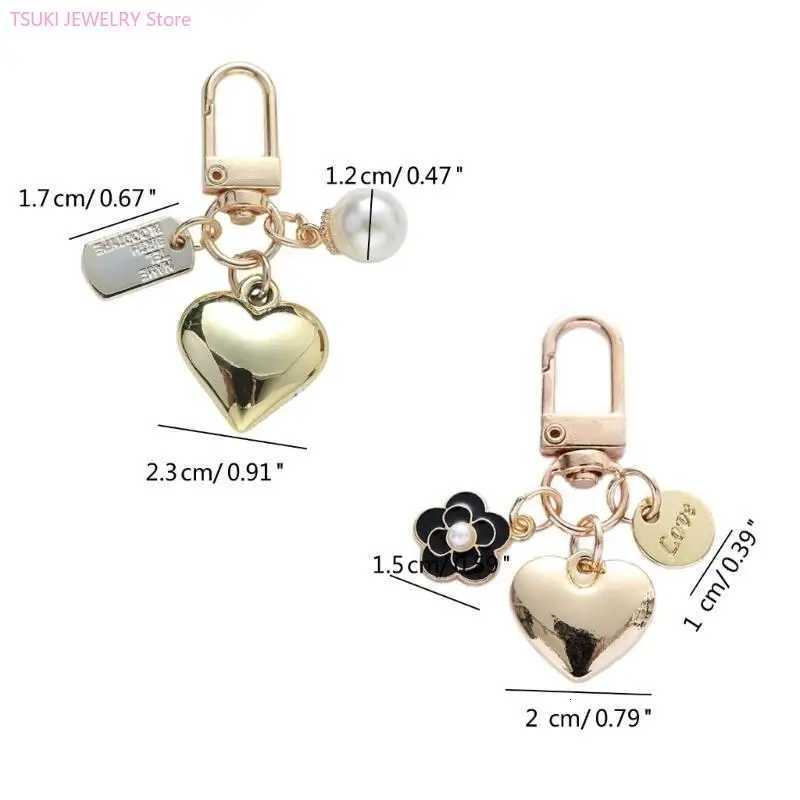 62KE Colorful Heart Keychain Love Shaped Bag Pendant Handmade Jewelry Phone OrnamentT251127