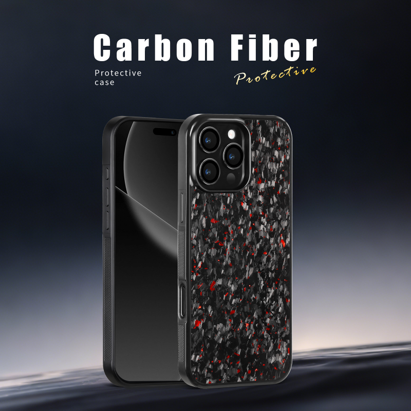 Fine grained carbon fiber phone case suitable for Apple 16/15/14/13/12 Pro Max