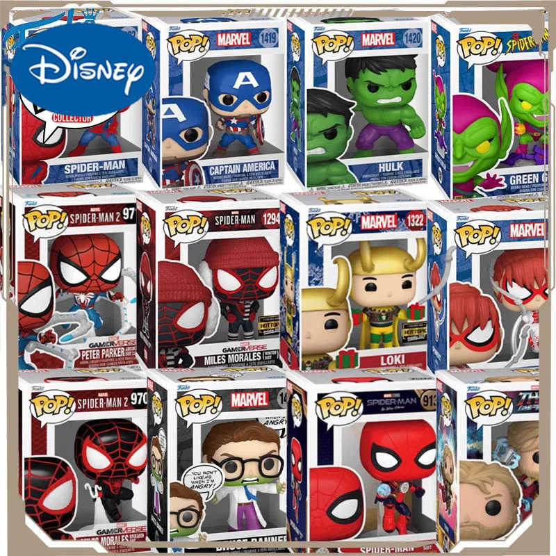 Disney Funko Pop Original Marvel Captain America Hulk Spider-Man Myers Norman Osborn Action Figure Toys for Boys Girls Kids Gift H251127