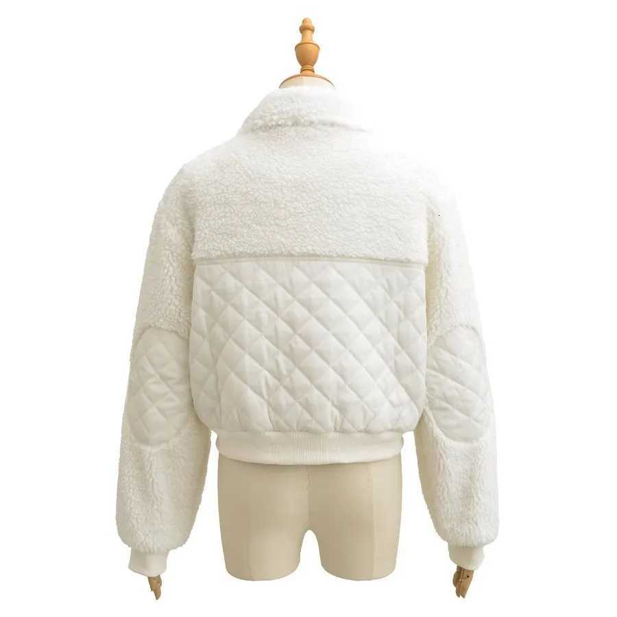 Fleece Warm Jackets Women Autumn Winter Loose Stand Collar Lamb Plush Outerwear Fashion Casual Thicken Zipper Short CoatsXJ251127